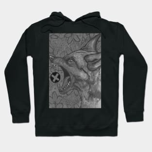 Black and white angry wolf Hoodie